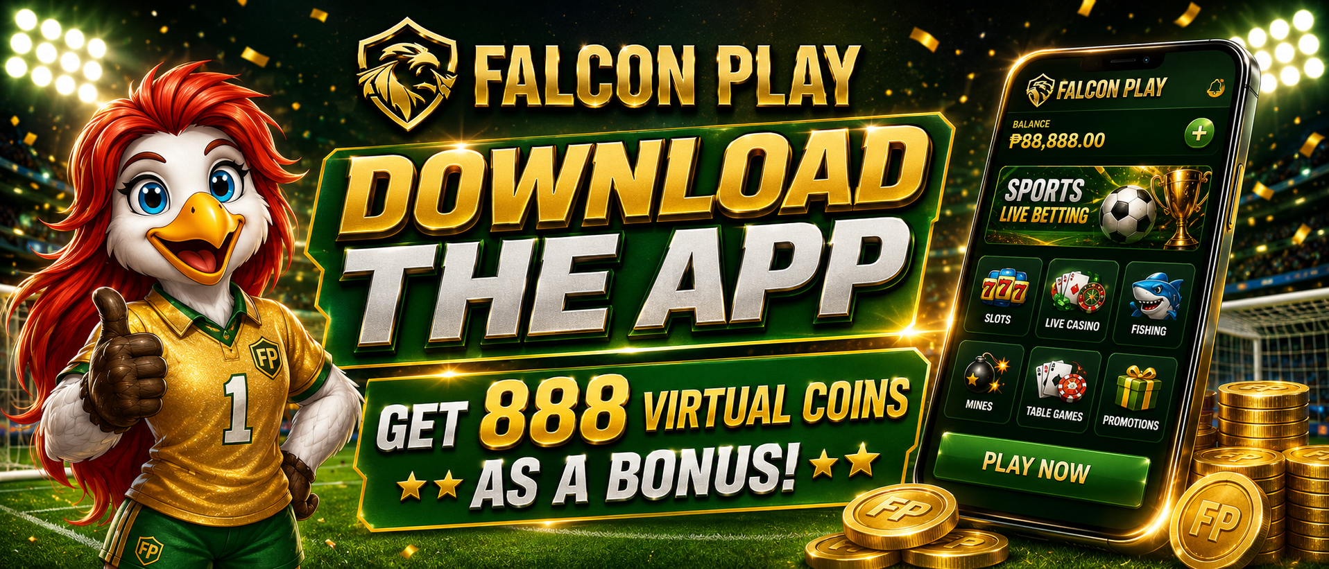 Download The App - Get 888 Virtual Coins Bonus